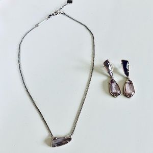 Kendra Scott-brushed nickel jewelry set